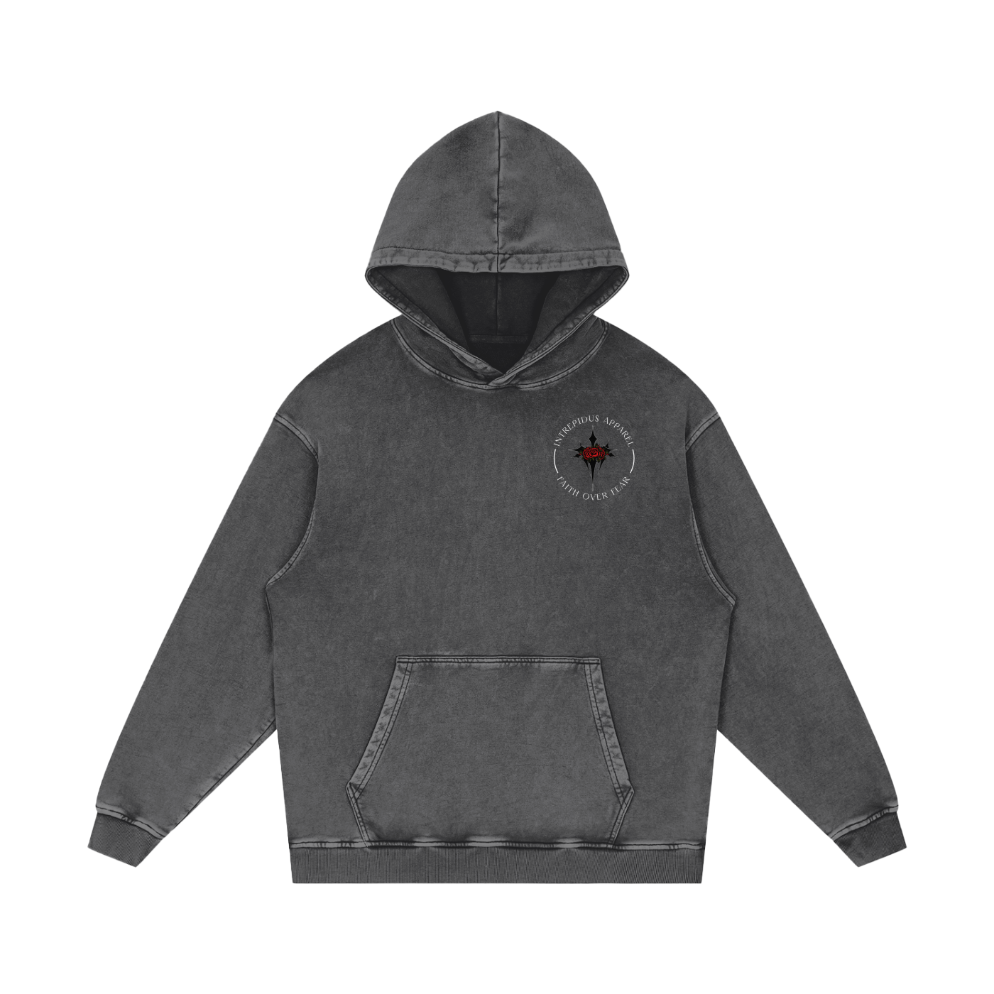 Intrepidus "FAITH OVER FEAR" Acid Wash Hoodie
