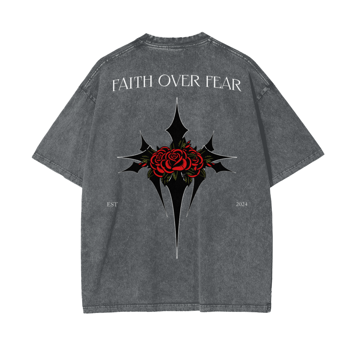 Intrepidus "FAITH OVER FEAR" Acid Wash Tee