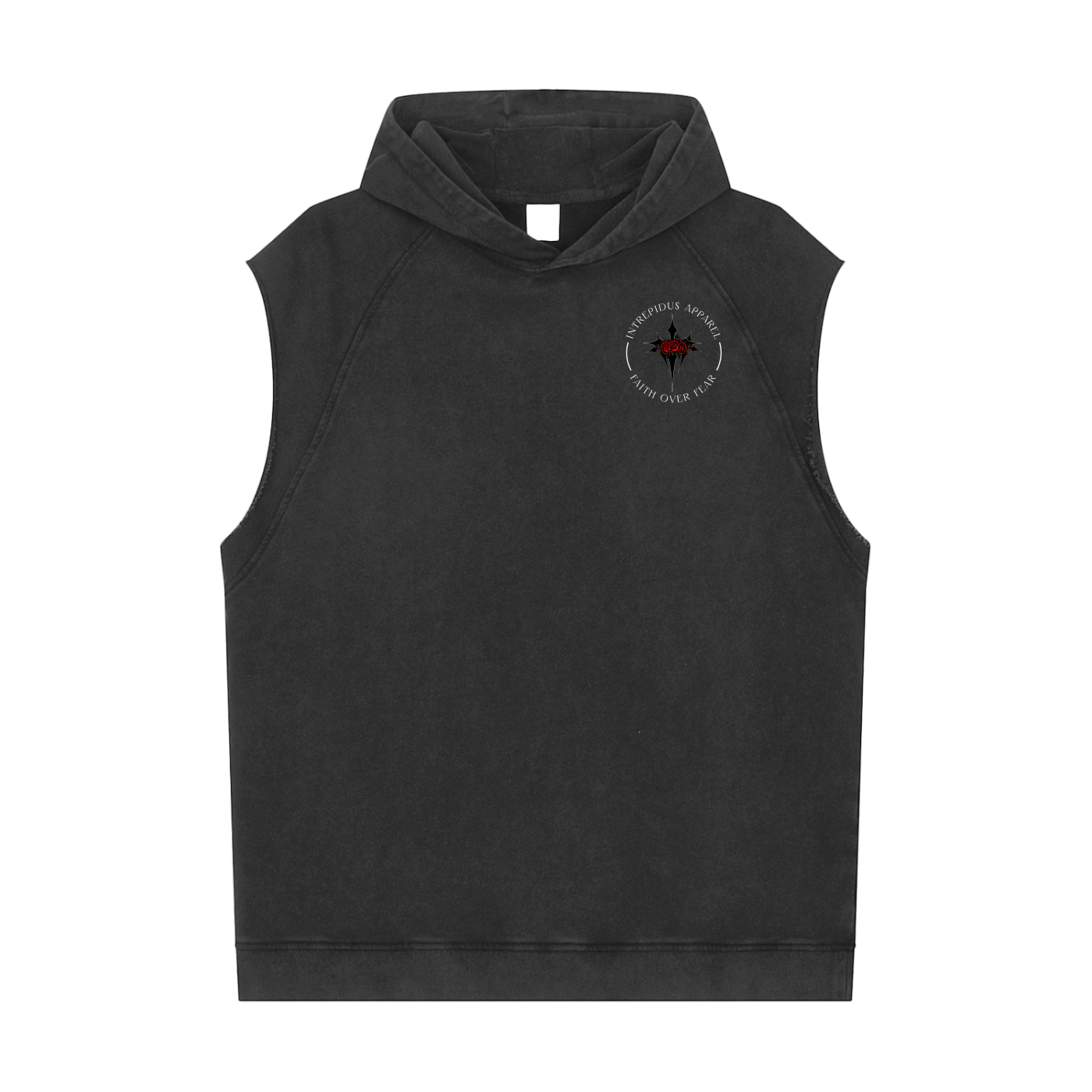 Intrepidus "FAITH OVER FEAR" Washed Sleeveless Hoodie