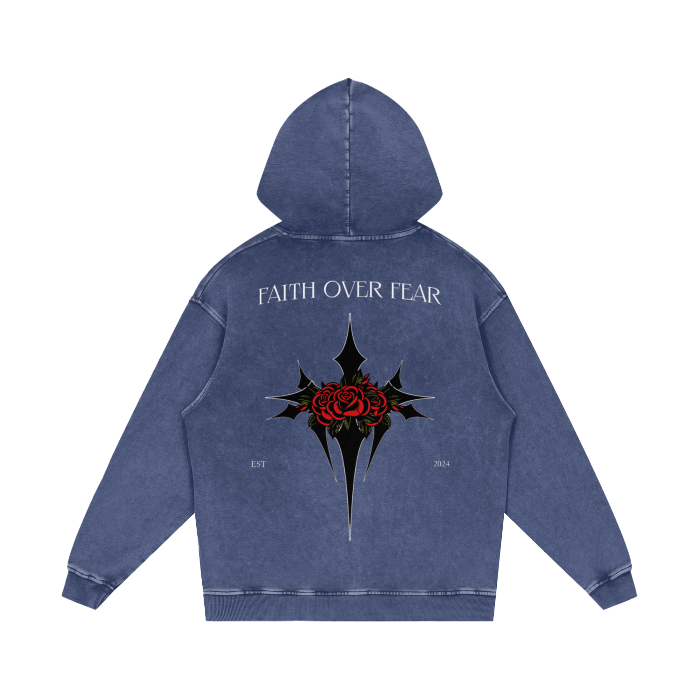 Intrepidus "FAITH OVER FEAR" Acid Wash Hoodie
