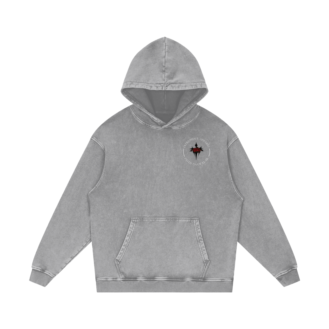Intrepidus "FAITH OVER FEAR" Acid Wash Hoodie