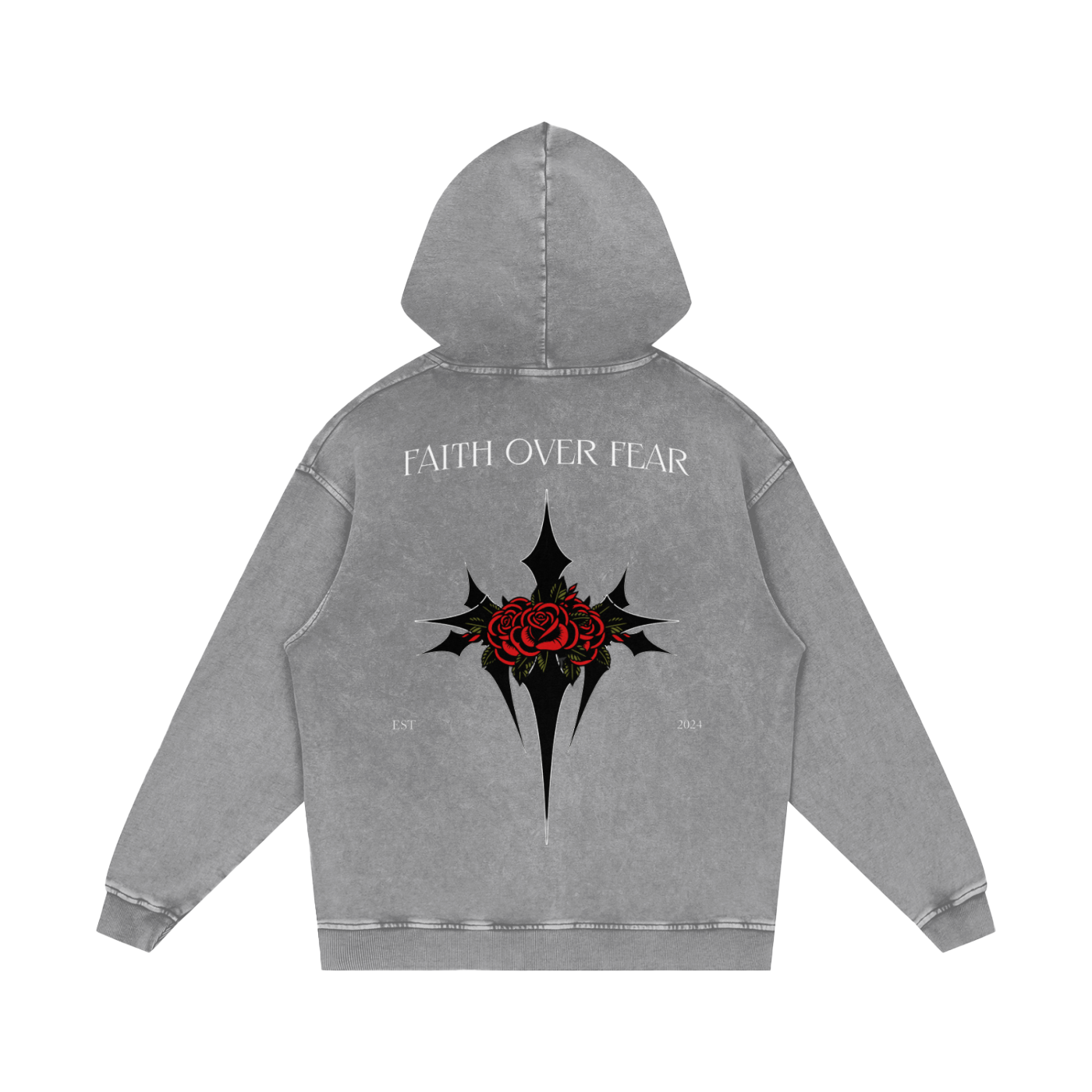 Intrepidus "FAITH OVER FEAR" Acid Wash Hoodie