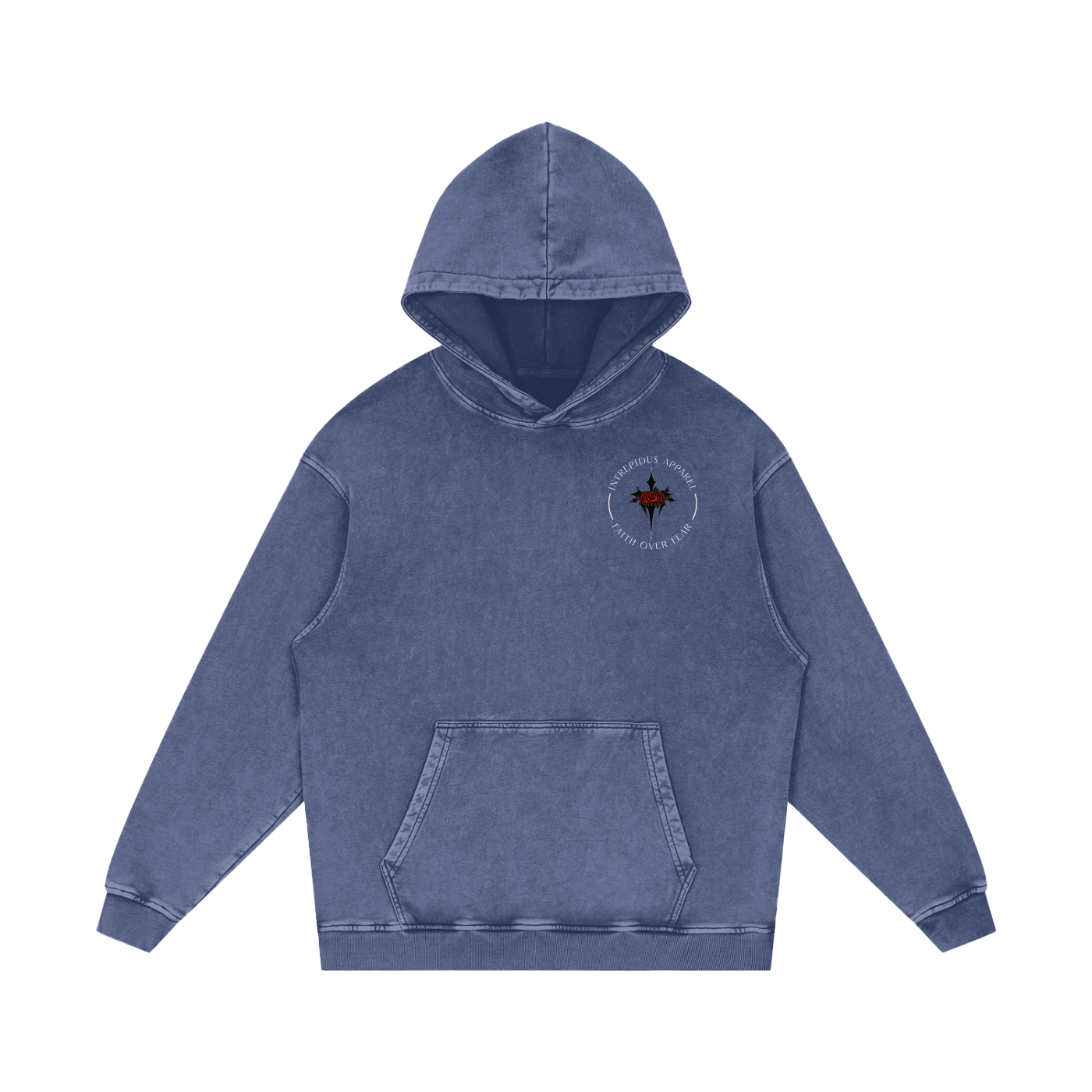 Intrepidus "FAITH OVER FEAR" Acid Wash Hoodie