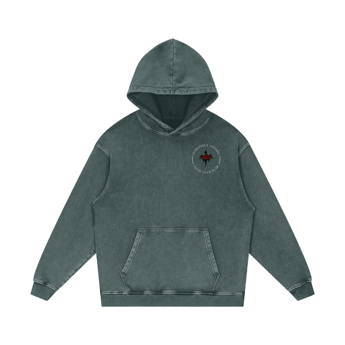 Intrepidus "FAITH OVER FEAR" Acid Wash Hoodie