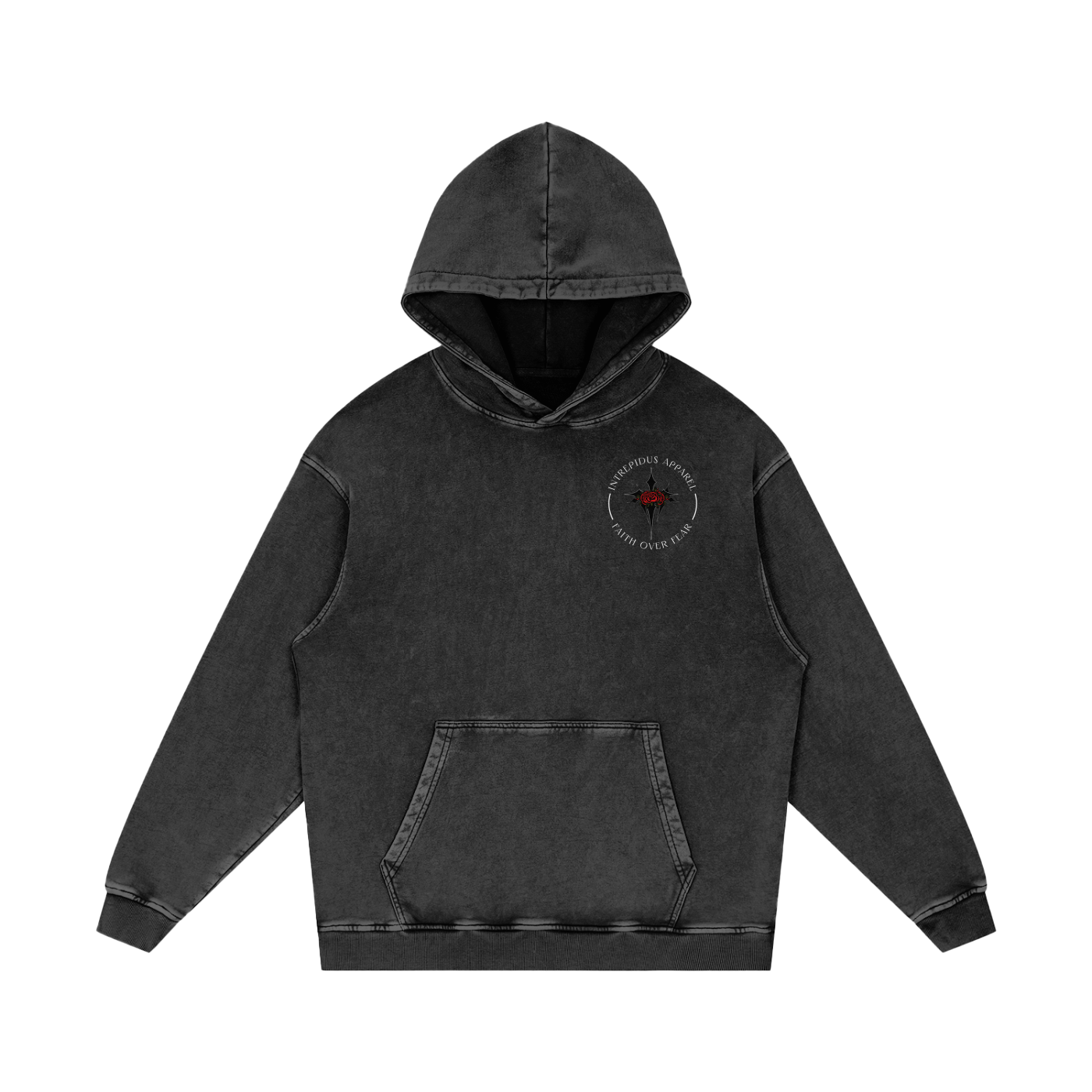 Intrepidus "FAITH OVER FEAR" Acid Wash Hoodie