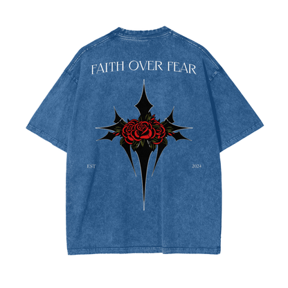 Intrepidus "FAITH OVER FEAR" Acid Wash Tee