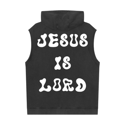 Intrepidus "JESUS IS LORD" Washed Sleeveless Hoodie