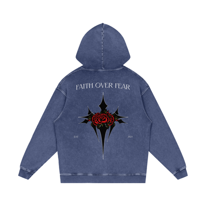 Intrepidus "FAITH OVER FEAR" Acid Wash Hoodie