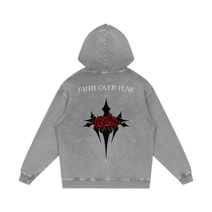 Intrepidus "FAITH OVER FEAR" Acid Wash Hoodie
