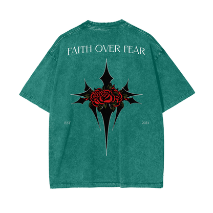 Intrepidus "FAITH OVER FEAR" Acid Wash Tee