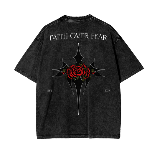 Intrepidus "FAITH OVER FEAR" Acid Wash Tee