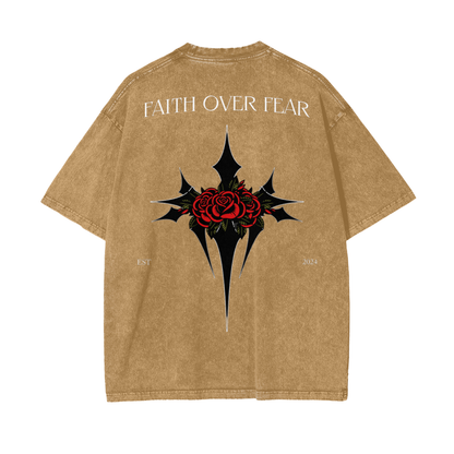 Intrepidus "FAITH OVER FEAR" Acid Wash Tee